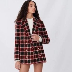 maje plaid wool coat / blazer